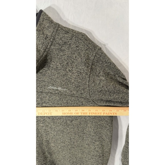Eddie Bauer Sweater Men Fits XL Dark Gray Radiator Fleece Snap Mock Pullover - Picture 8 of 14